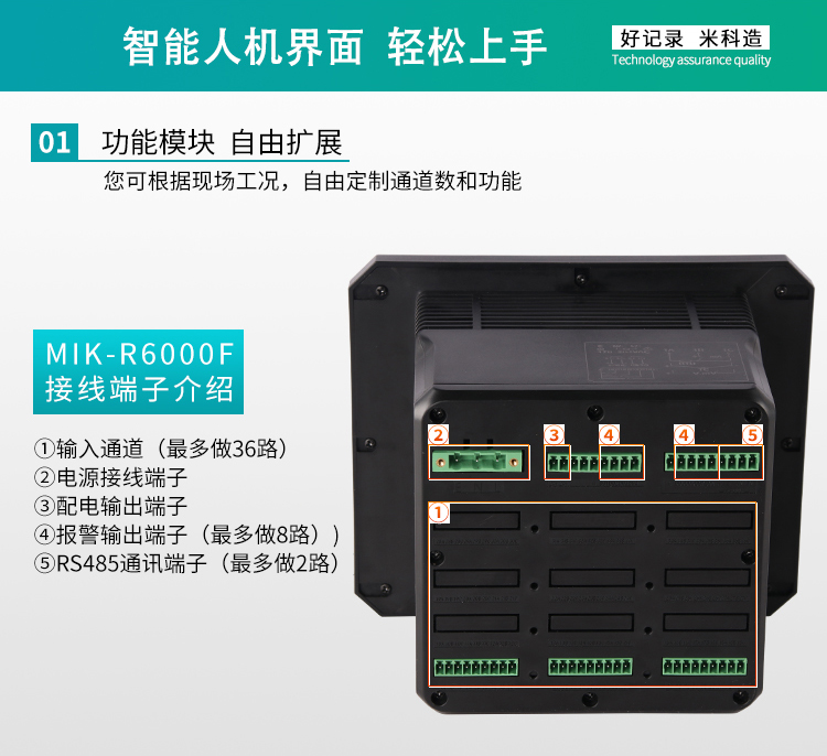 米科MIK-R6000F新款無(wú)紙記錄儀功能模塊自由擴(kuò)展